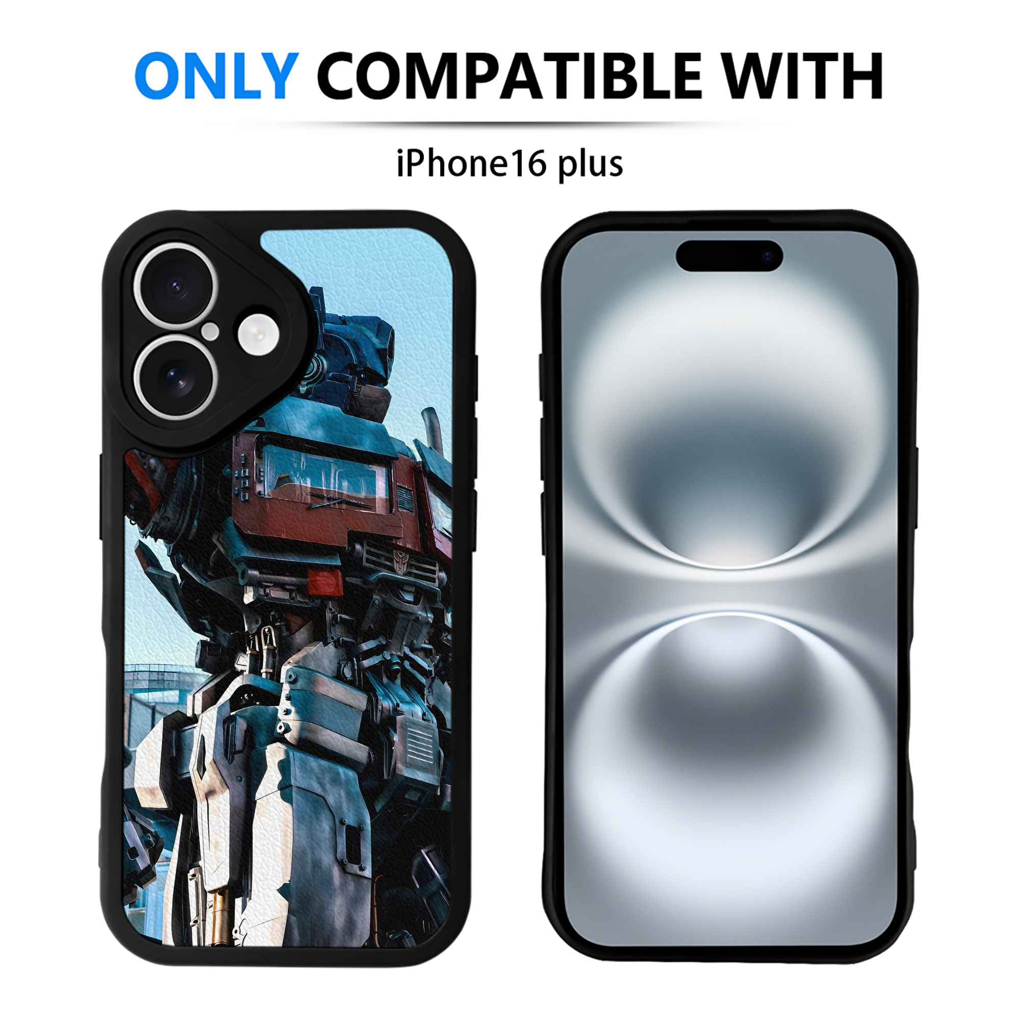 （画像用） Transformers トランスフォーマー 【iPhone 16シリーズ対応】シリコンスマホケース（レザー調） 材質：シリコン
